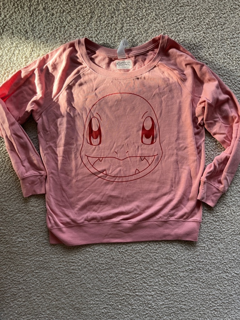 Pokemon Pink Crewneck Sweatshirt with Charmander Face NWOT